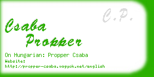csaba propper business card